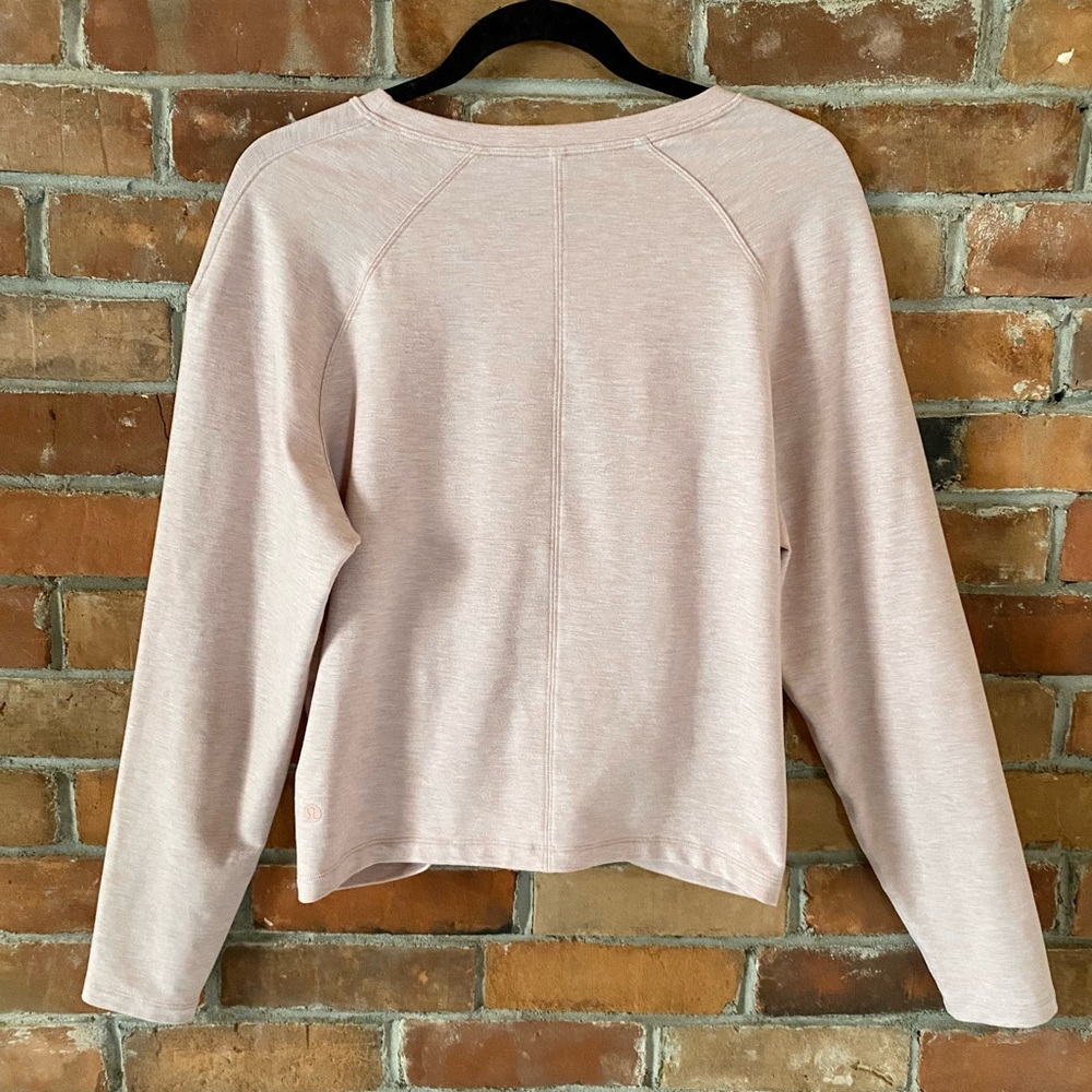 LULULEMON tuck&gather pullover heathered mod faint coral (light pink) size 10 - Picture 8 of 10